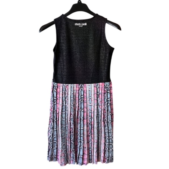 Roberto Cavalli Sport Sporty Dress Snakeskin Skirt Glittery Top - Picture 3 of 16
